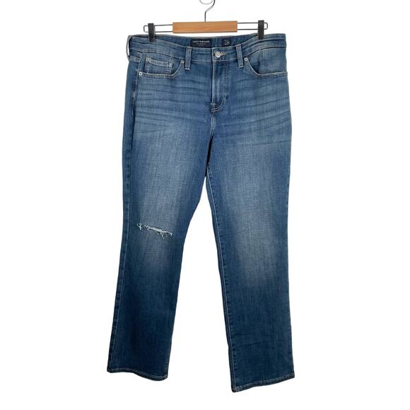 Lucky Brand Jeans Womens 14 Blue Mid Rise Sweet Straight Leg Ankle Dark Wash NWT - Picture 2 of 11
